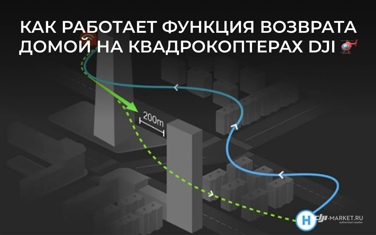 Как работает функция возврата домой на квадрокоптерах DJI 🚁